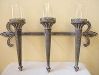 NÁSTĚNNÉ KOVOVÉ LOUČE NA SVÍČKY - 65 cm DÉLKA