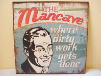 RETRO  OBRAZ - THE MANCAVE  - PLECH