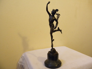 MERKUR BŮH OBCHODU A ZISKU BRONZ 44 cm 