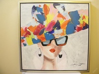 OBRAZ - MODERNA - OLEJ 64 x 64 CM ZLA.STŘ. RÁM
