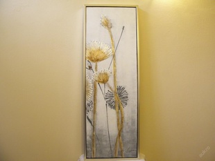 OBRAZ - KVĚTY - OLEJ 124 x 44 CM ZLA.STŘ. RÁM 