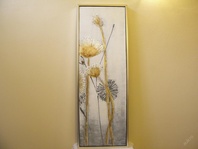 OBRAZ - KVĚTY - OLEJ 124 x 44 CM ZLA.STŘ. RÁM 