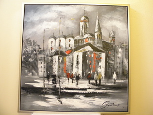 OBRAZ - IMPRESE - OLEJ 84 x 84 CM ZLA.STŘ. RÁM 