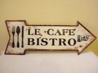 RETRO OBRAZ - LE CAFE BISTRO - PLECH 