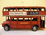 RETRO KOVOVÝ MODEL- PATROVÝ AUTOBUS -DOUBLE DECKER