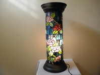 TIFFANY STOJACÍ LAMPA SLOUP STÍNIDLO SKLO - 80 cm