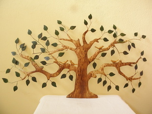 VELKÁ KOVOVÁ DEKORACE NA ZEĎ - STROM - 100 cm