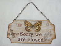 RETRO CEDULE - SORRY WE ARE CLOSED - PLECH 