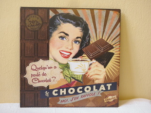 RETRO OBRAZ - CHOCOLAT - PLECH