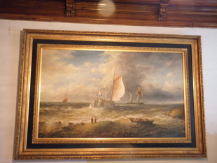 VELKÝ OBRAZ PLACHETNÍ LODĚ VE ZLAC RÁMU 188x128 cm 