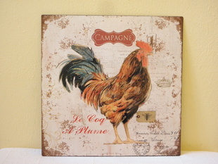 RETRO OBRAZ - CAMPAGNE - KOHOUT - PLECH 