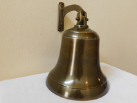 VELKÝ MOSAZNÝ ZVON S KONZOLÍ 20 CM