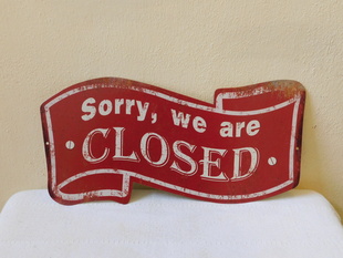 PLECHOVÁ CEDULE - SORRY, WE ARE CLOSED