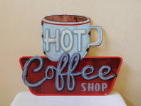PLECHOVÁ CEDULE - HOT COFFEE SHOP