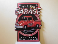 REKLAMNÍ PLECHOVÁ CEDULE OLD BIG GARAGE