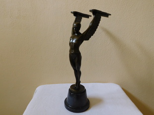 IKARUS BRONZOVÁ SOCHA ART DECO NA MRAMOROVÉM PODSTAVCI