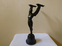 IKARUS BRONZOVÁ SOCHA ART DECO NA MRAMOROVÉM PODSTAVCI