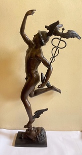 MERKUR BŮH OBCHODU A ZISKU BRONZ VÝŠKA 164 cm