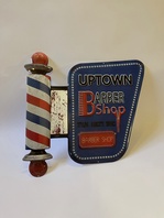 UPTOWN BARBER SHOP - PLECHOVÁ CEDULE