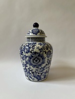 PORCELÁNOVÁ VÁZA S VÍKEM - KOBALTOVÁ MODŘ