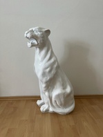 BÍLÝ PANTER LEVHART PUMA - SOCHA 80 cm