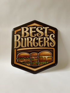 BEST BURGERS - PLECHOVÁ NÁSTĚNNÁ CEDULE