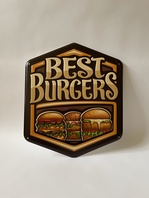 BEST BURGERS - PLECHOVÁ NÁSTĚNNÁ CEDULE