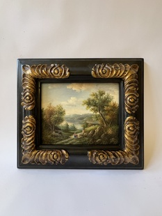 ROMANTICKÁ KRAJINA - OBRAZ VE ZLATÉM ZDOBENÉM RÁMU