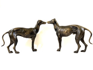 GREYHOUND CHRT - KOVOVÉ PÁROVÉ SOCHY
