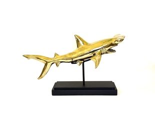 ŽRALOK KLADIVOUN - MOSAZNÁ SOCHA NA STOJANU 50 cm