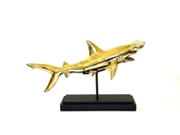 ŽRALOK KLADIVOUN - MOSAZNÁ SOCHA NA STOJANU 50 cm