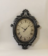 NÁSTĚNNÉ HODINY 77 cm - STŘÍBRNÝ RÁM