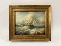 NÁMOŘNÍ PLACHETNÍ LODĚ - OBRAZ VE ZLATÉM RÁMU