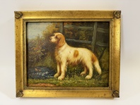 LOVECKÝ DLOUHOSRSTÝ PES - OBRAZ VE ZLATÉM RÁMU