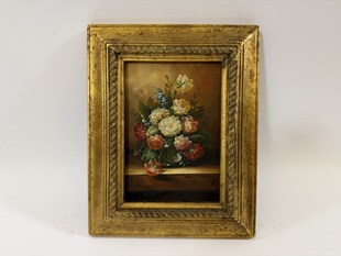 KVĚTINY ZÁTIŠÍ - OBRAZ VE ZLATÉM RÁMU