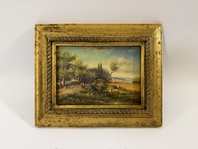 ROMANTICKÁ KRAJINA S JEZÍRKEM - OBRAZ VE ZLATÉM RÁMU