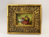 ZÁTIŠÍ S KONVICÍ A OVOCEM - OBRAZ VE ZLATÉM RÁMU