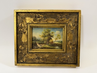 ROMANTICKÁ KRAJINA - OBRAZ VE ZLATÉM RÁMU...