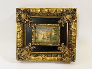 BENÁTKY - OBRAZ VE ZLATÉM RÁMU.