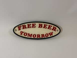 FREE BEER TOMORROW - LITINOVÁ CEDULE