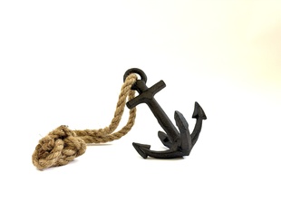 LODNÍ KOTVA S LANEM - LITINA