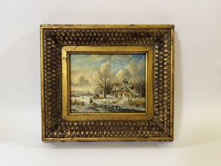 ZAMRZLÉ JEZERO - OBRAZ VE ZLATÉM RÁMU