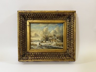 ZAMRZLÉ JEZERO - OBRAZ VE ZLATÉM RÁMU