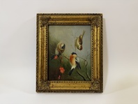 HÝL, SÝKORA, VRABEC - OBRAZ VE ZLATÉM RÁMU