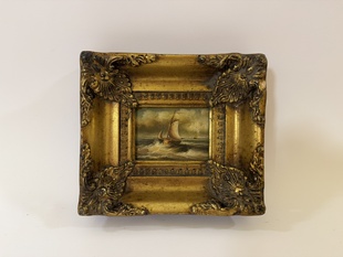 PLACHETNÍ LOĎ MOŘE - OBRAZ VE ZLATÉM RÁMU