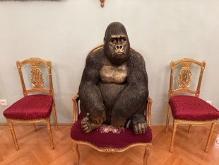 GORILA - SOCHA ZLATÁ ANTIK 77 cm